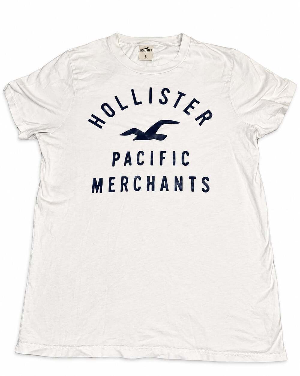 Hollister Pacific Merchants Graphic T-Shirt White Size L